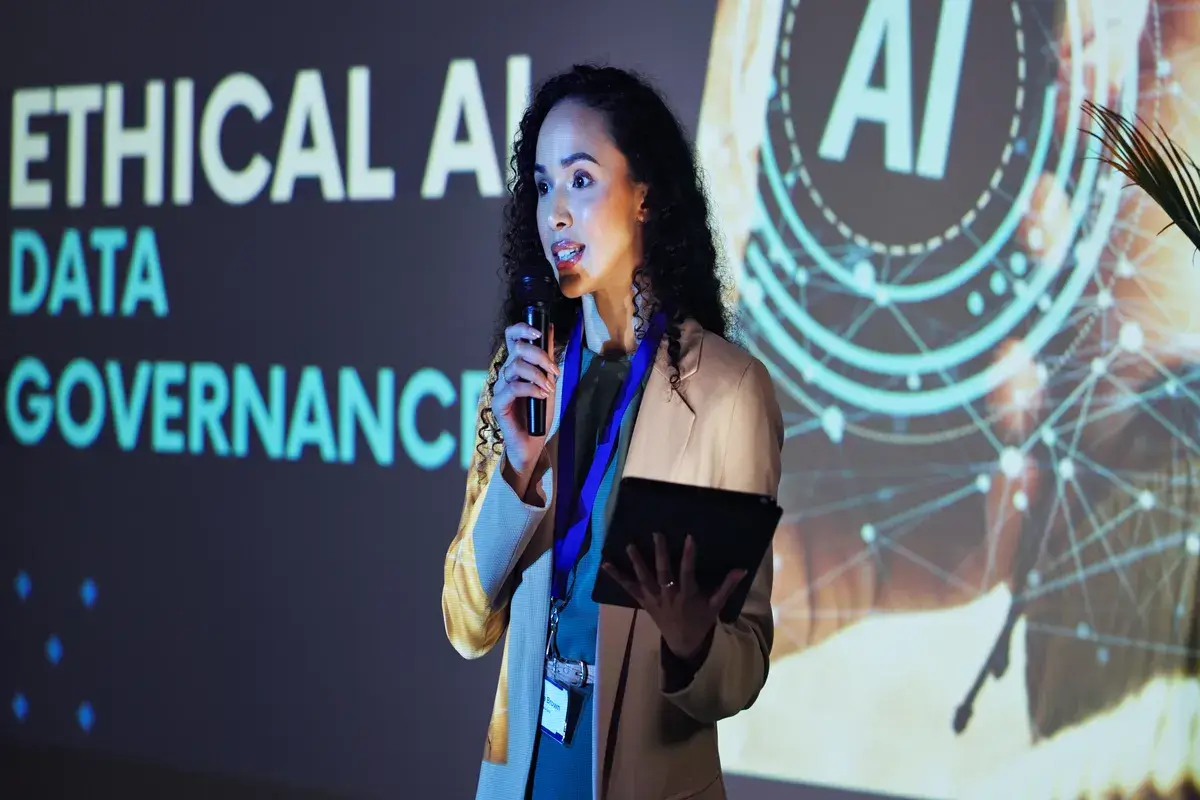 business-speaker-and-woman-at-seminar