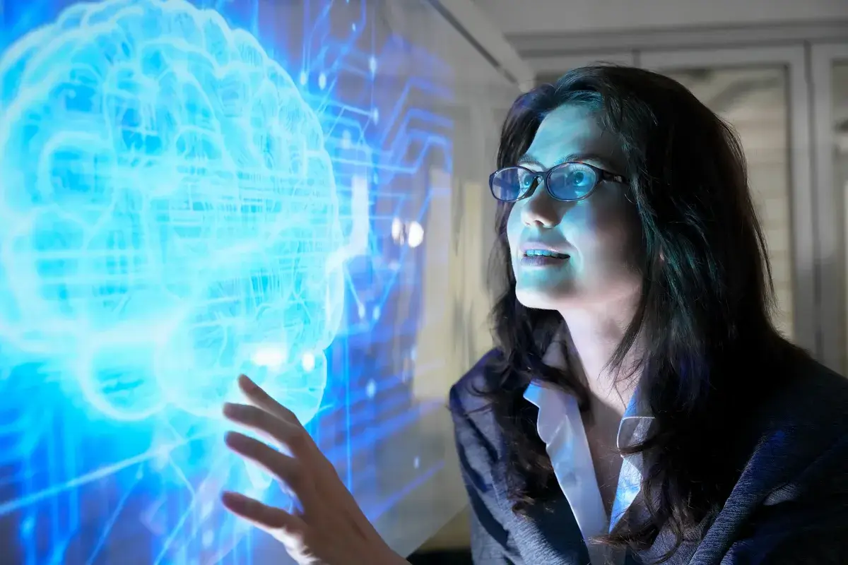 woman-interacts-with-digital-brain