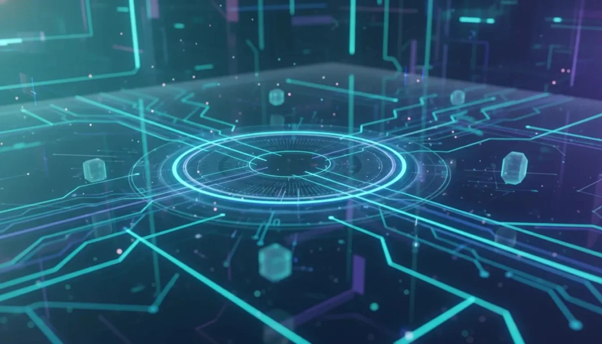 Futuristic illustration of AI agents and automation networks powering a high-tech workspace dashboard, symbolizing 24/7 autonomous workflows and upgraded intelligence.